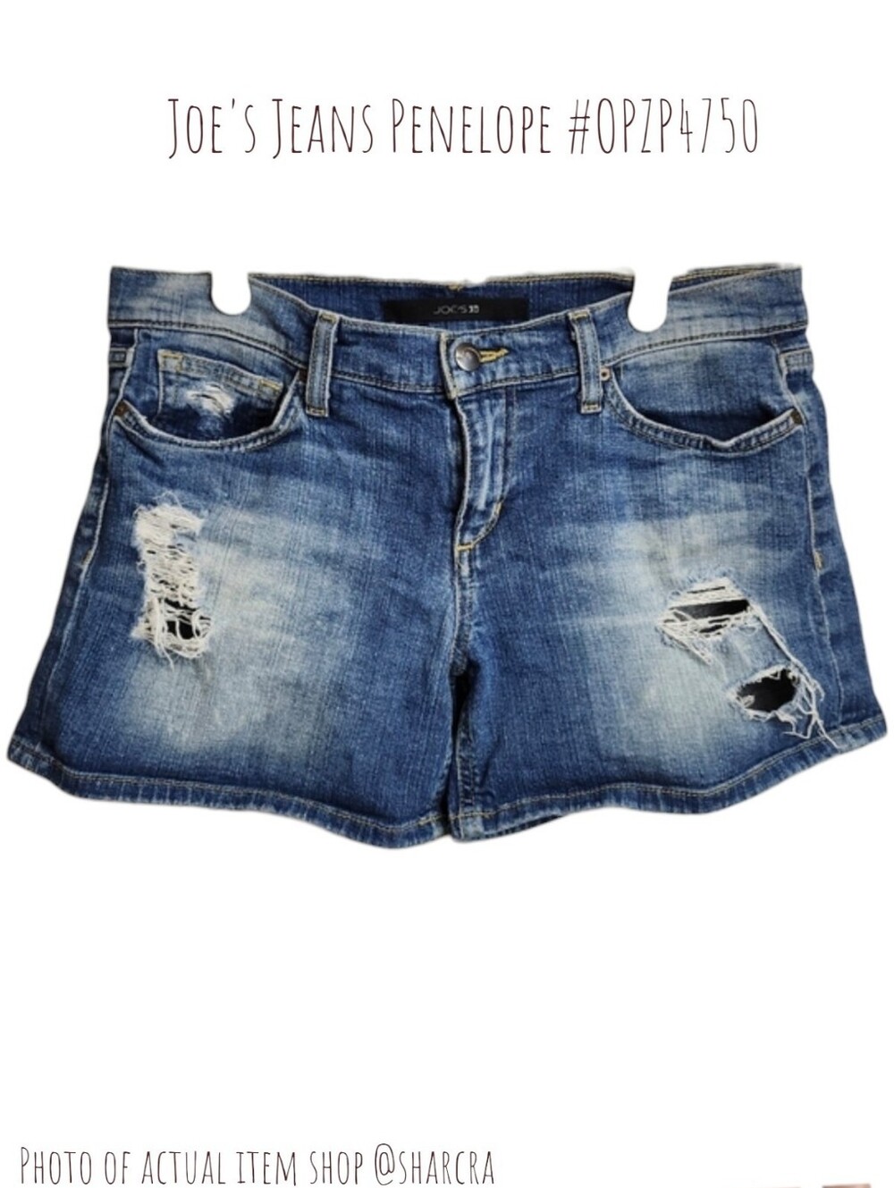 Joe's Jeans Women's Penelope OPZP4750 distressed Light Denim Blue jean shorts 29
